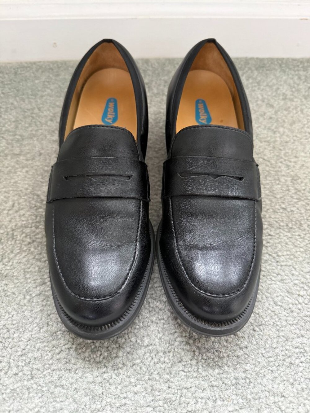 Wolky Black Leather Penny Loafers Style 'Alabama' EU38, Excellent Condition